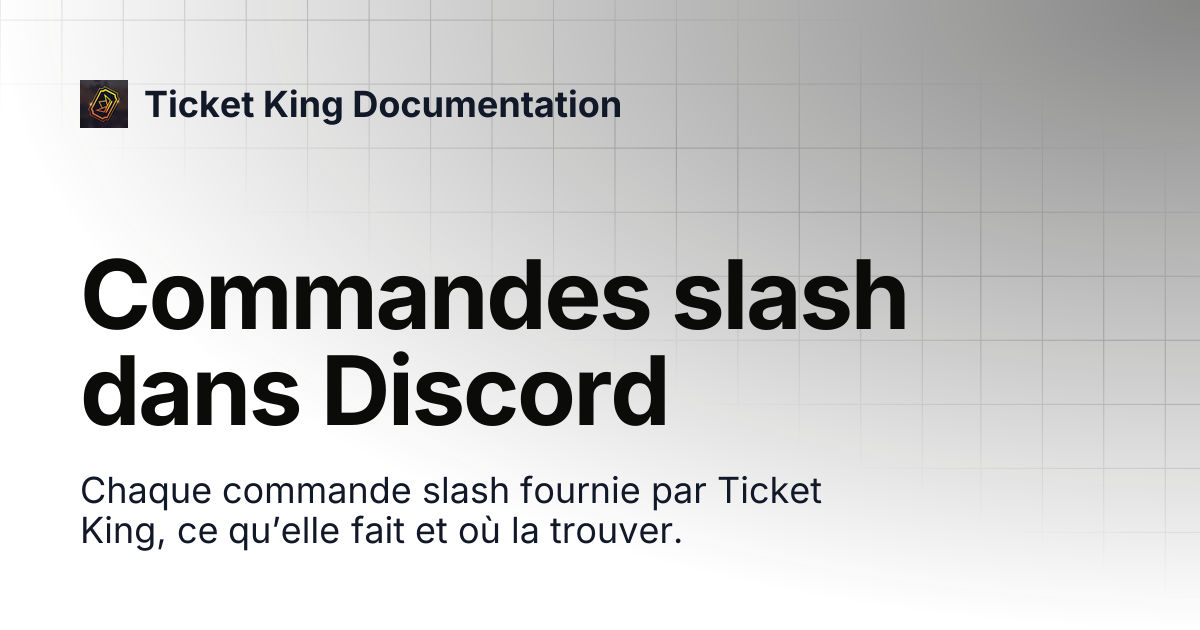 Commandes slash dans Discord | Ticket King Documentation